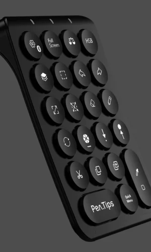 PenTips PenPad Wireless Shortcut Keyboard for Drawing Tablets - Black