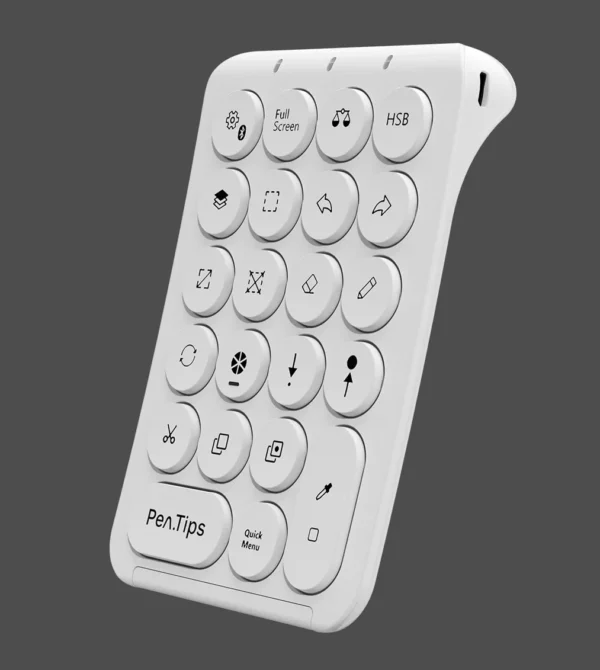 PenTips PenPad Wireless Shortcut Keyboard for Drawing Tablets - White